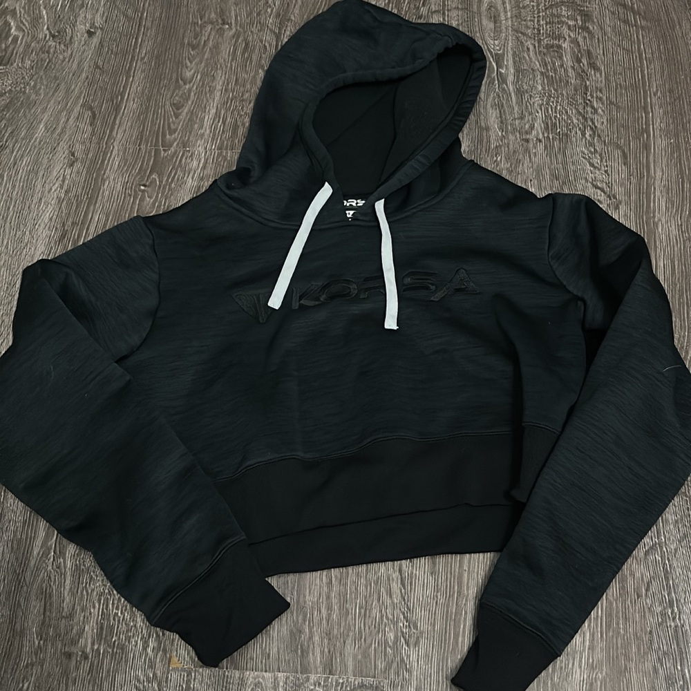 Korsa Black Cropped Hoodie